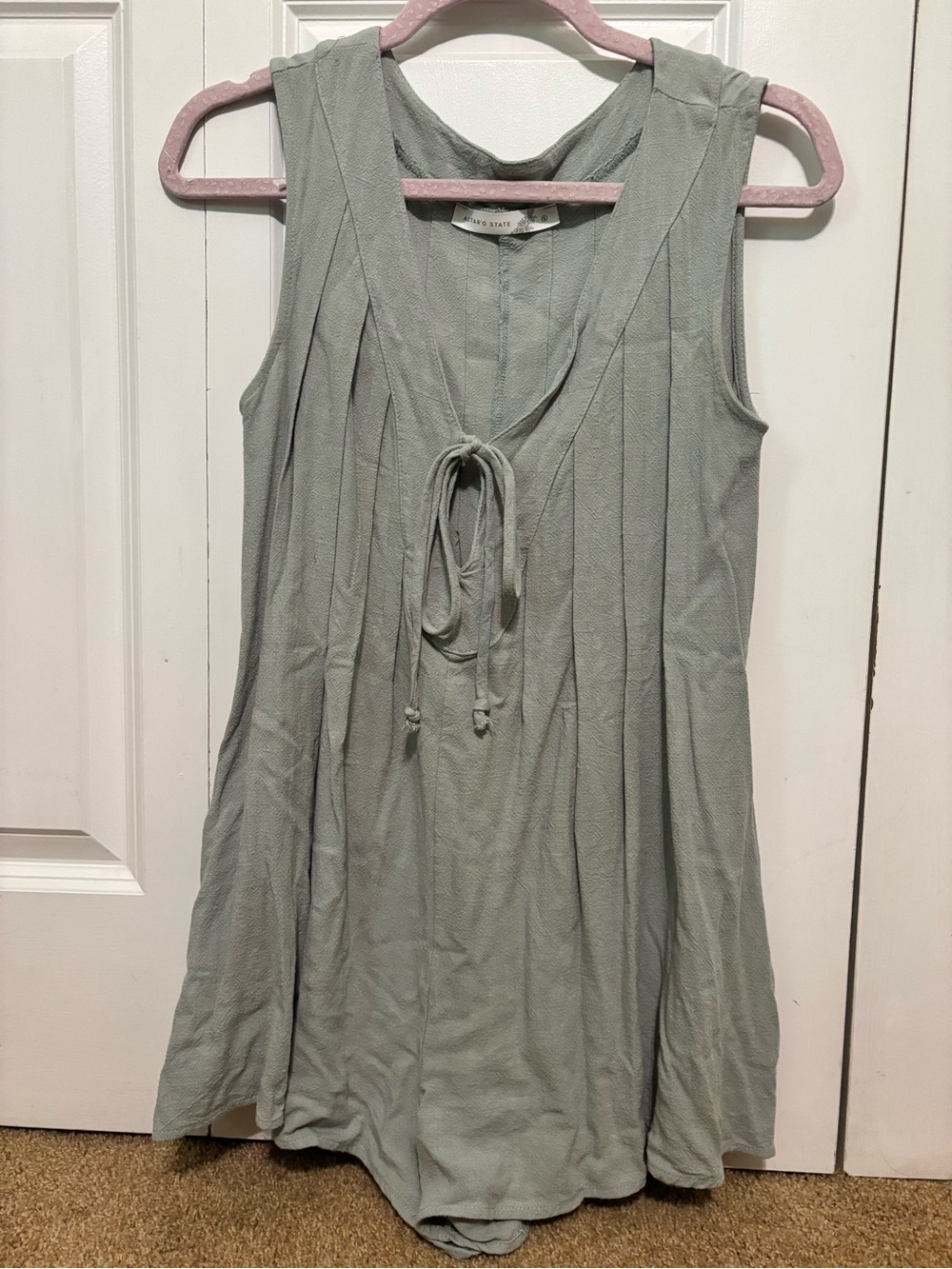 Altar'd State Sage Green Sleeveless Romper